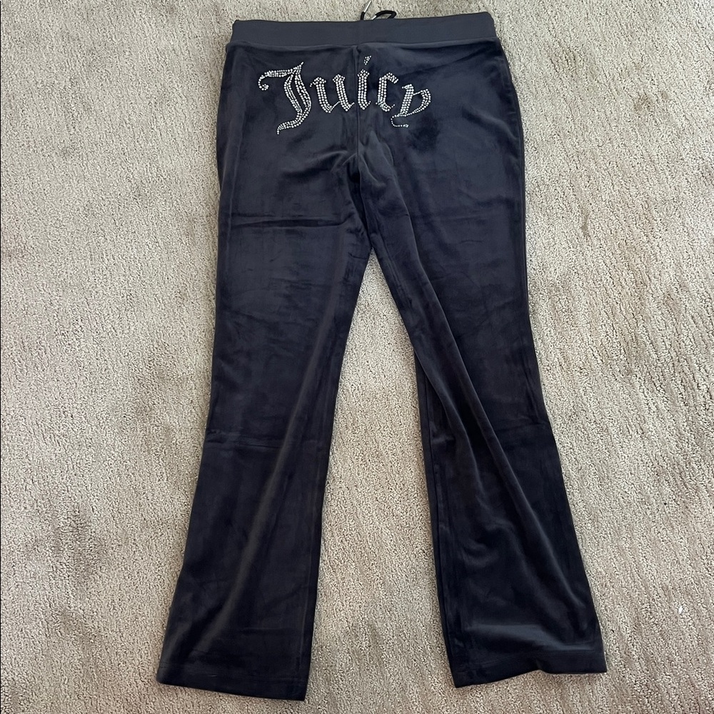 Velour Zip Hoodie & Drawstring Joggers Set - Charcoal - Picture 5 of 6